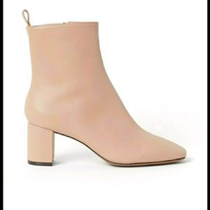 NWT faux leather nude pink ankle boots